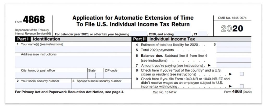 Tax Extension Form 4868